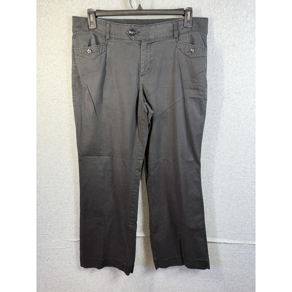 Dockers Pants Womens 16 Black Stretch Twill Chino Pockets Workwear Casual Office